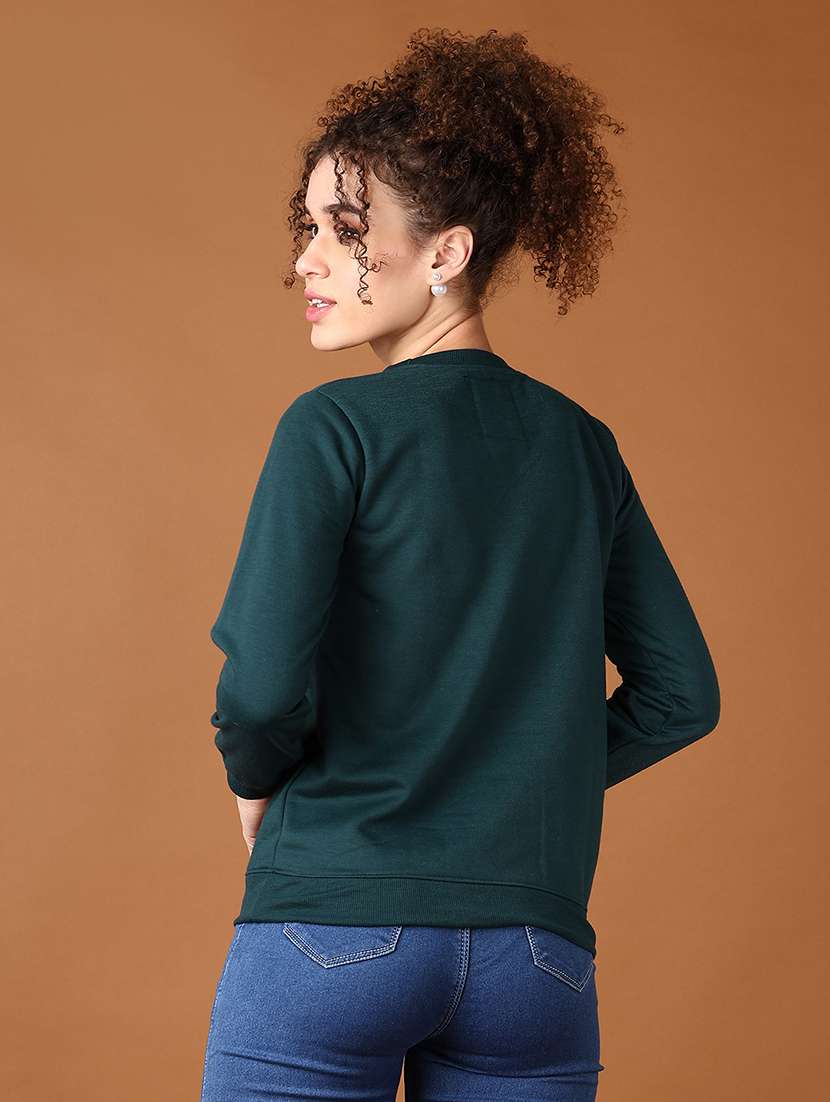 women chest print long sleeves sweatshirt - 21553352 -  Standard Image - 3