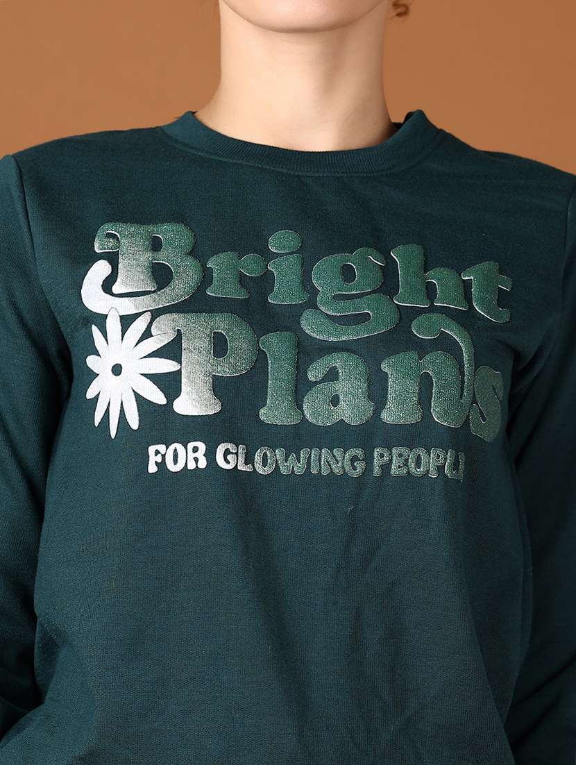 women chest print long sleeves sweatshirt - 21553352 -  Standard Image - 5