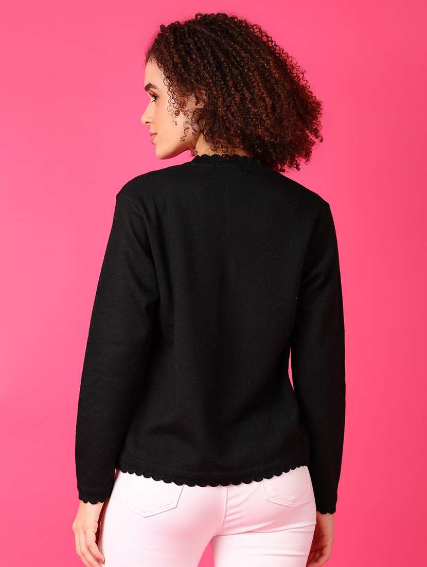 women solid long sleeve cardigan - 21553370 -  Standard Image - 3