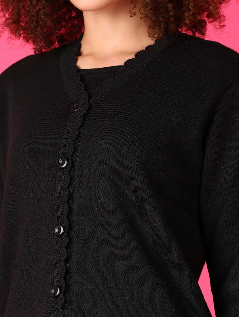 women solid long sleeve cardigan - 21553370 -  Standard Image - 5