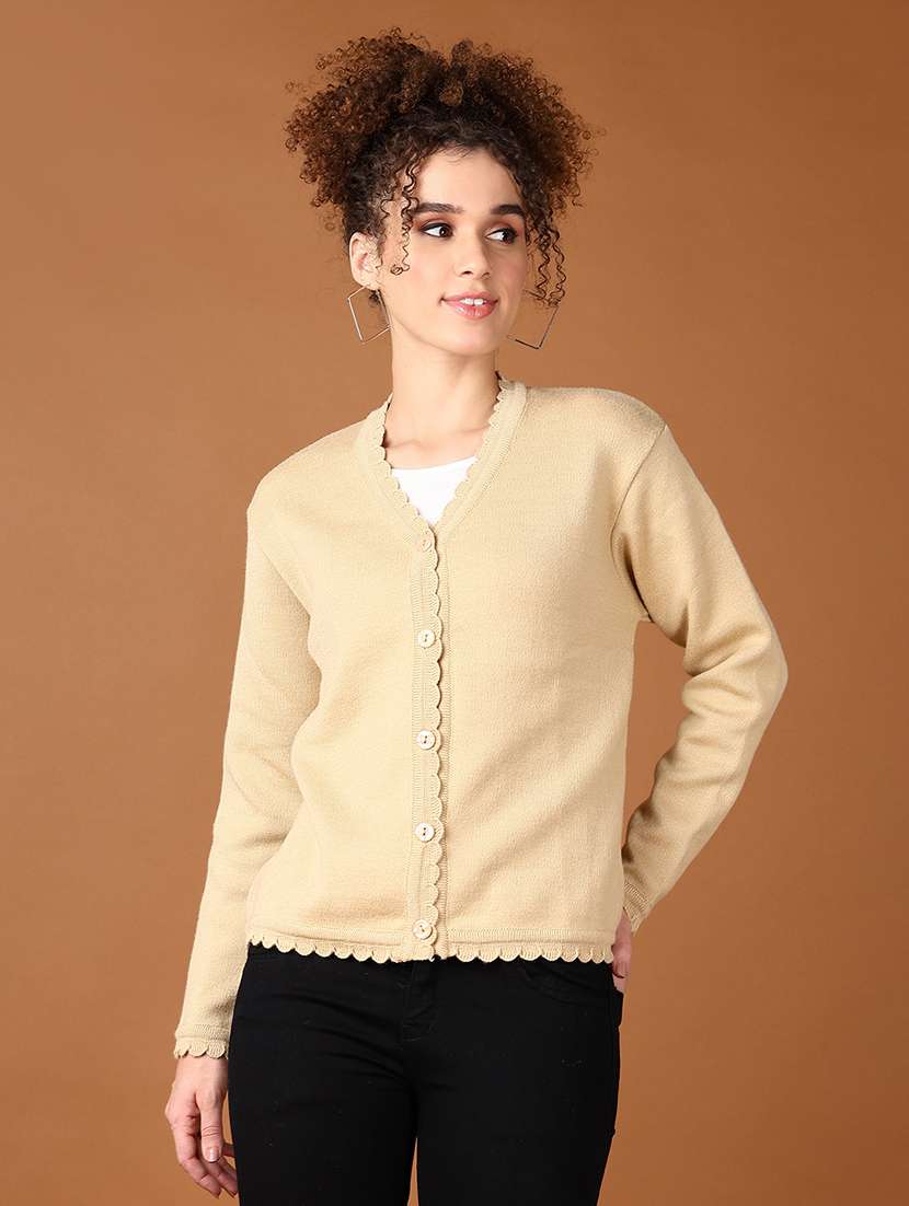 women self design long sleeve cardigan