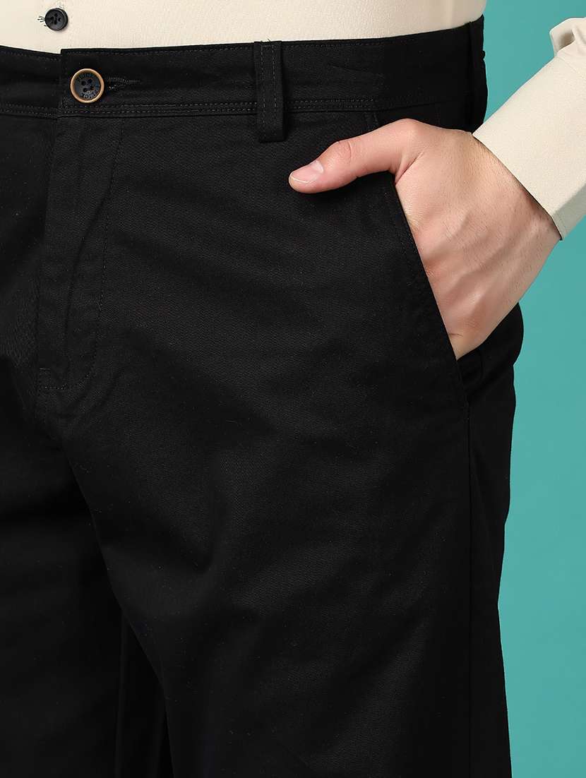 men mid rise solid chinos - 21553407 -  Standard Image - 5