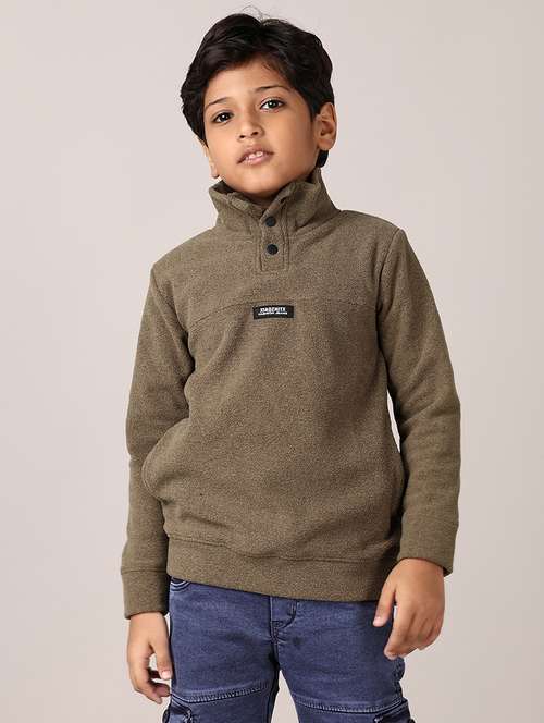 boys solid long sleeve pullover sweatshirt - 21553420 -  Standard Image - 0