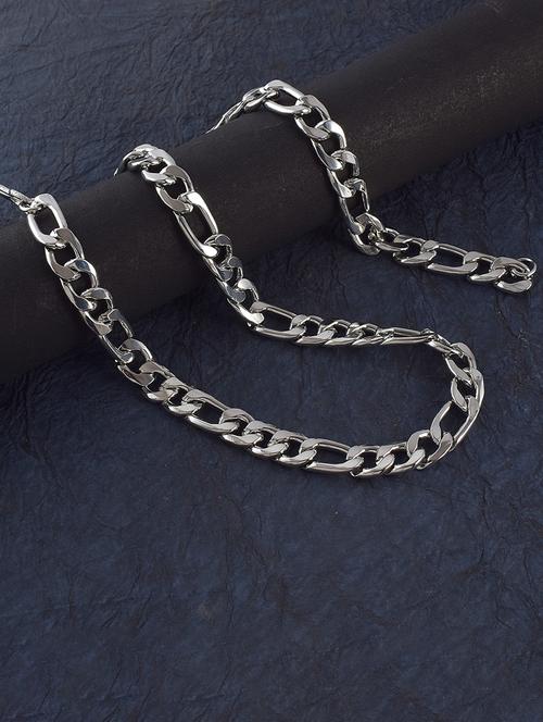 silver stainless steel chain necklace - 21553700 -  Standard Image - 0