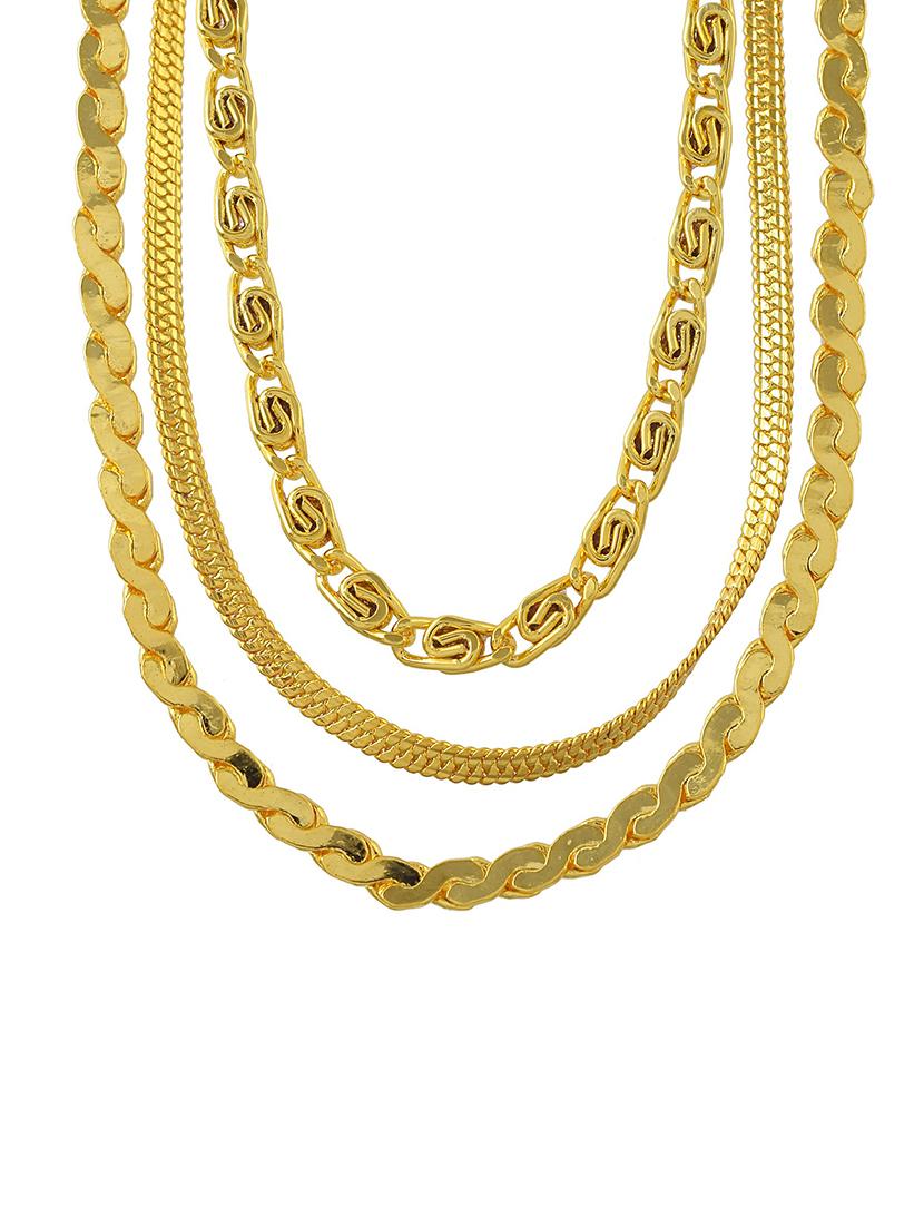 pack of 3 gold brass chain necklace - 21553709 - Standard Image - 3