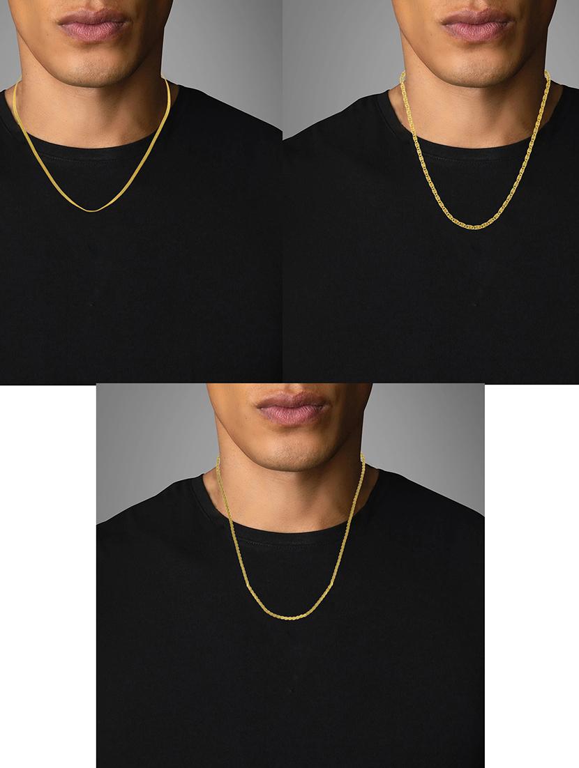 pack of 3 gold brass chain necklace - 21553709 - Standard Image - 5
