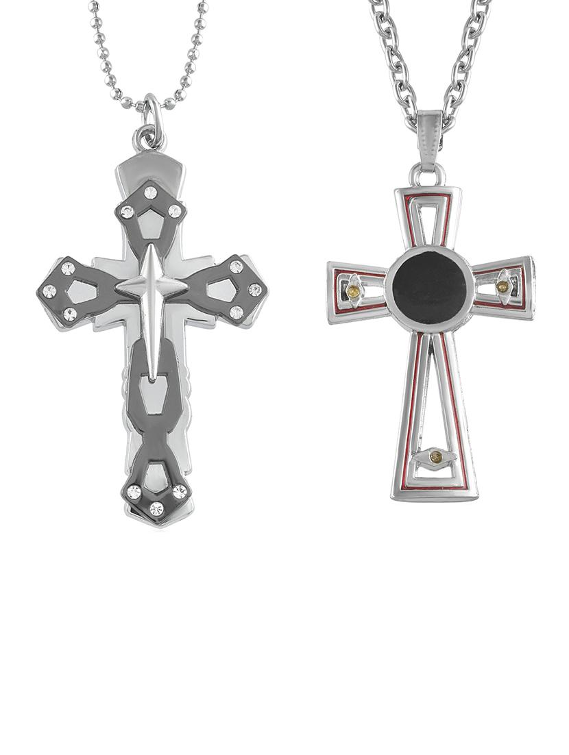 pack of 2 silver christian cross crucifix chain - 21553712 - Standard Image - 3