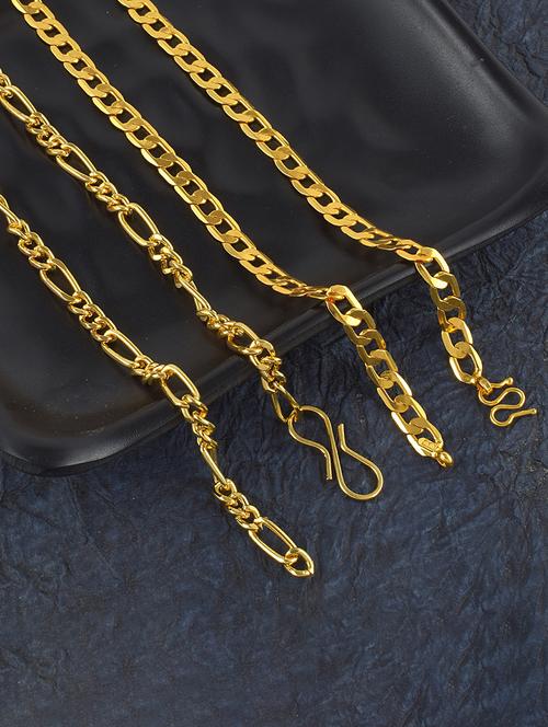 pack of 2 gold brass chain necklace - 21553713 -  Standard Image - 0