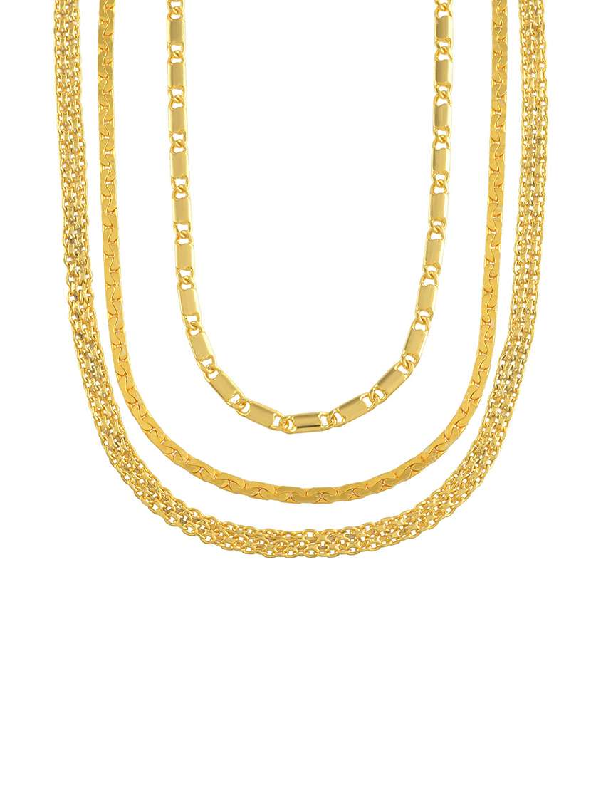 gold brass chain necklace - 21553716 -  Standard Image - 3