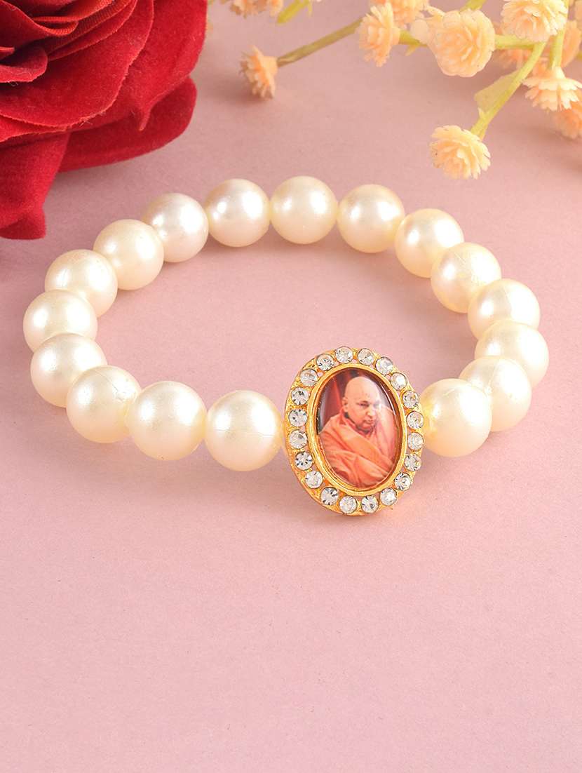 white crystal beaded bracelet - 21553759 -  Zoom Image - 0