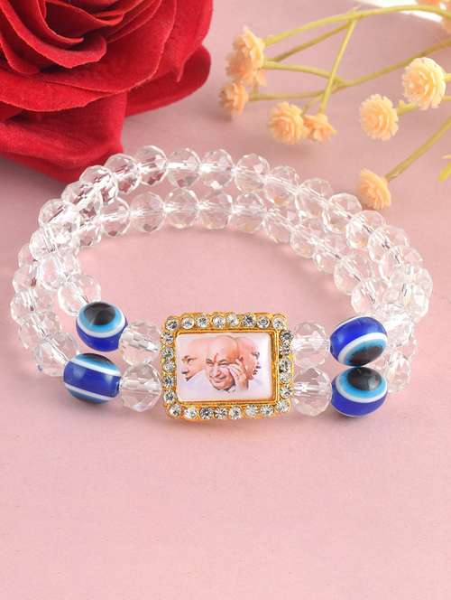 white crystal beaded bracelet - 21553761 -  Standard Image - 0