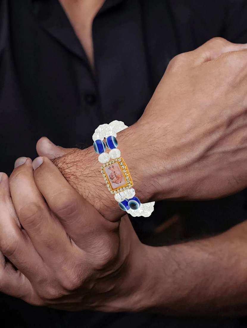 white crystal beaded bracelet - 21553761 -  Standard Image - 3