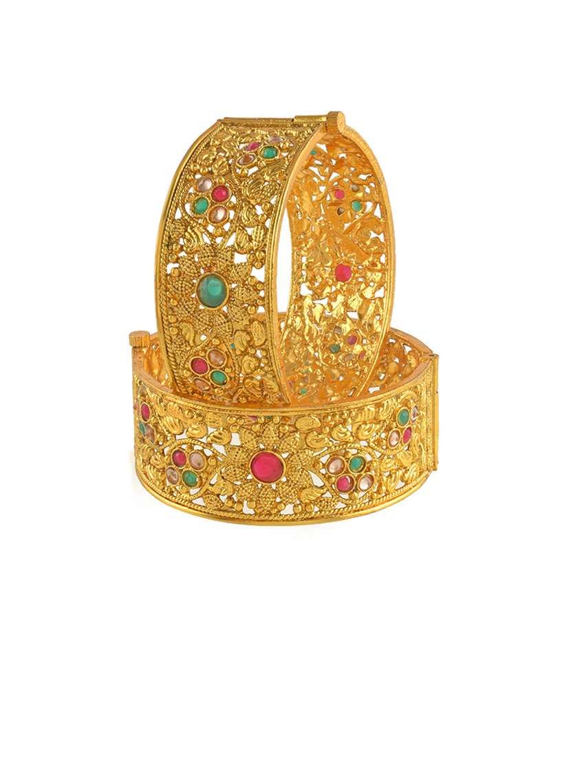 gold brass bangle bracelet - 21553770 -  Standard Image - 3