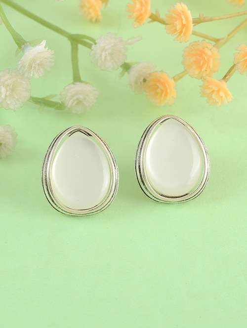 silver brass studs earring - 21553783 - Standard Image - 0