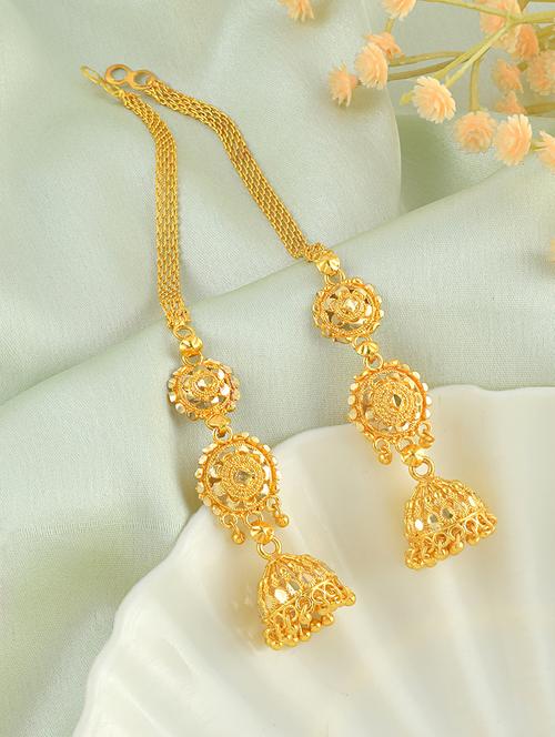 gold brass jhumka earring - 21553788 -  Standard Image - 0