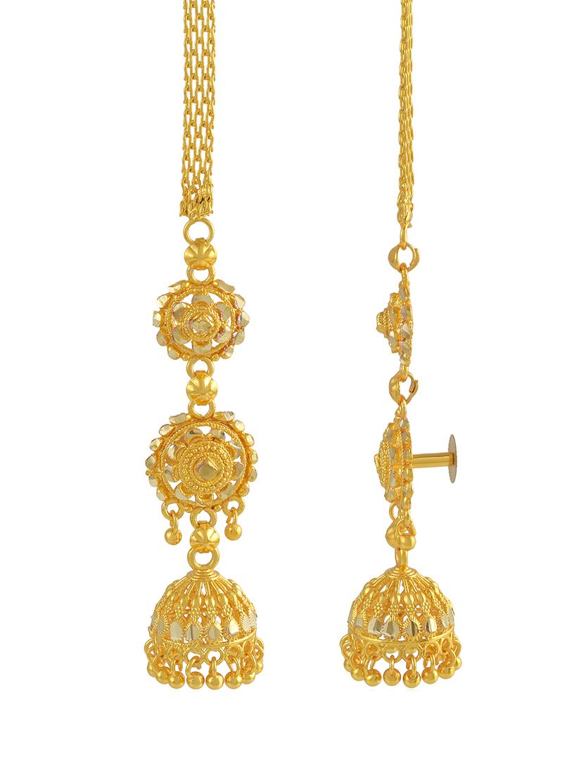 gold brass jhumka earring - 21553788 - Standard Image - 3