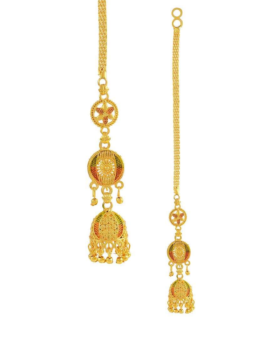 women gold brass jhumka earrings - 21553789 -  Standard Image - 3