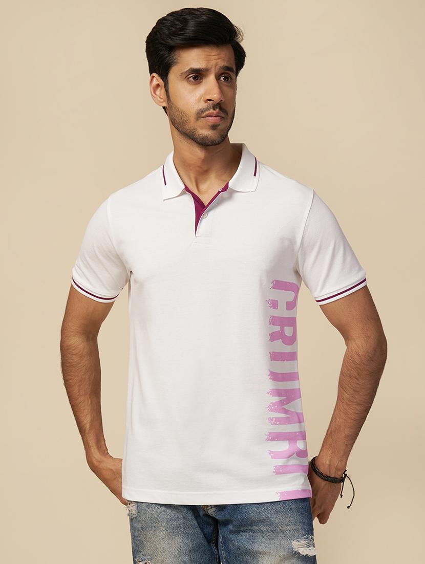 men typographic polo neck t-shirt - 21553850 -  Zoom Image - 0