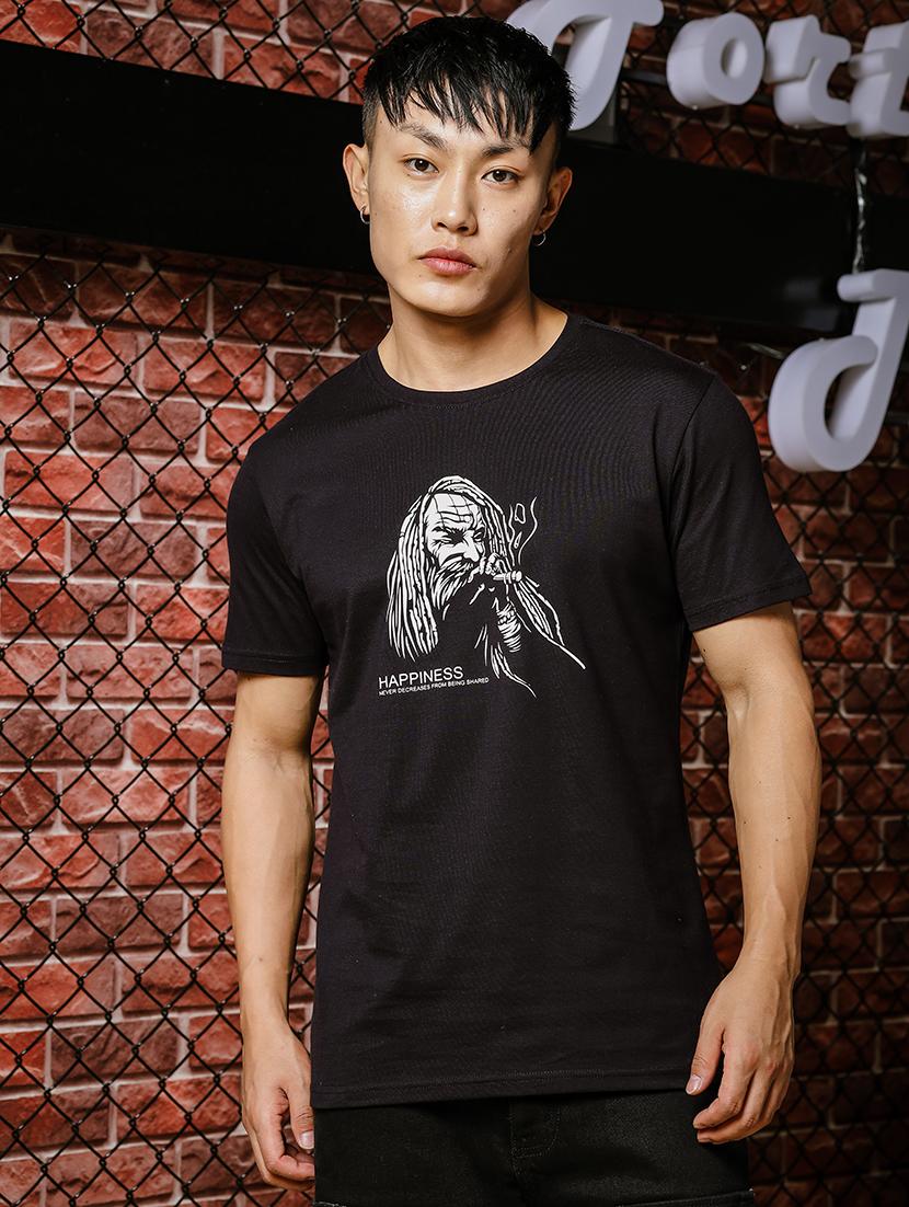 men chest print round neck t-shirt - 21553854 - Zoom Image - 0