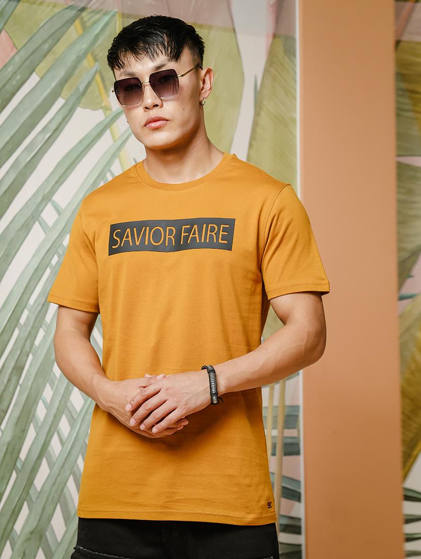 men chest print round neck t-shirt - 21553871 -  Zoom Image - 0
