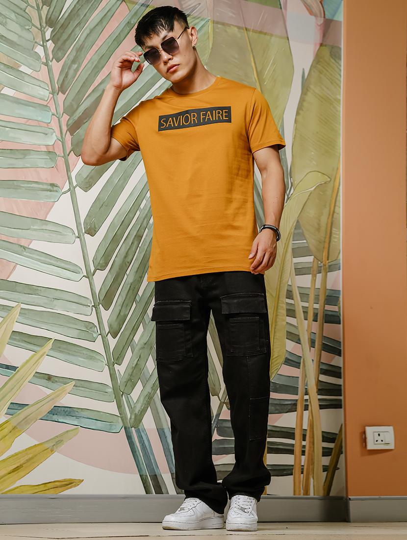 men chest print round neck t-shirt - 21553871 - Standard Image - 3