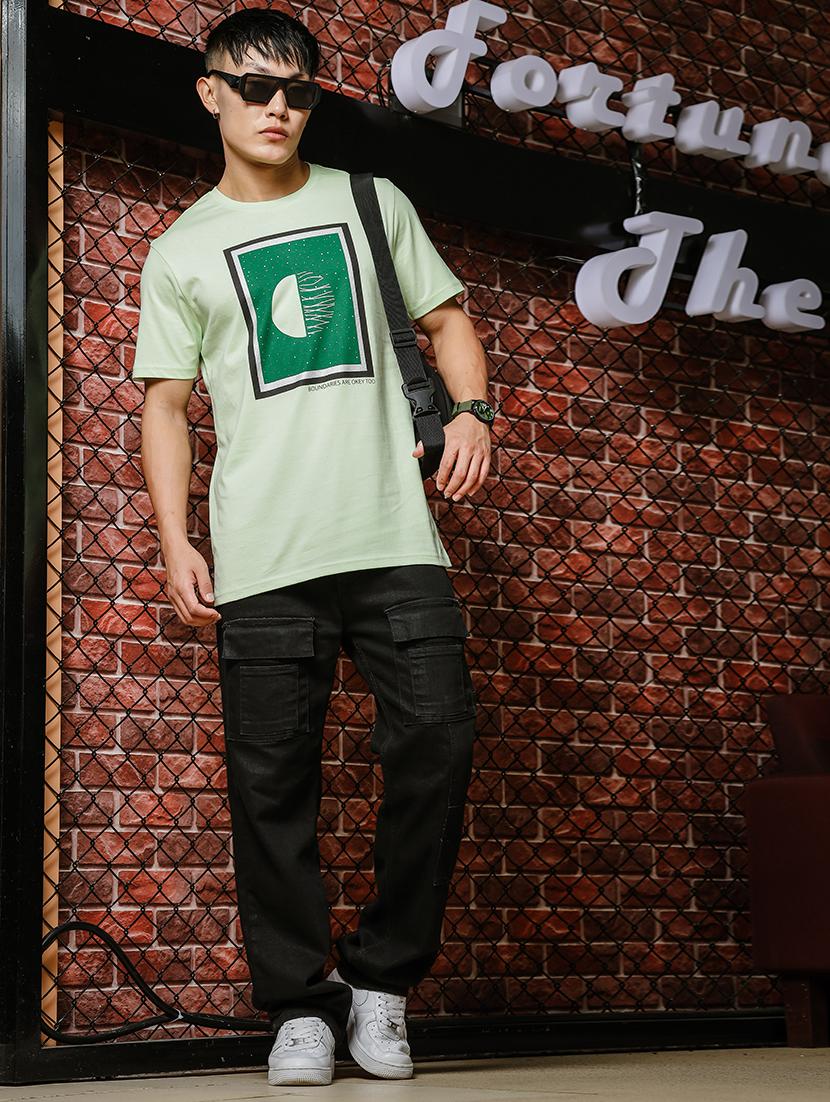 men front print round neck t-shirt - 21553876 - Standard Image - 3