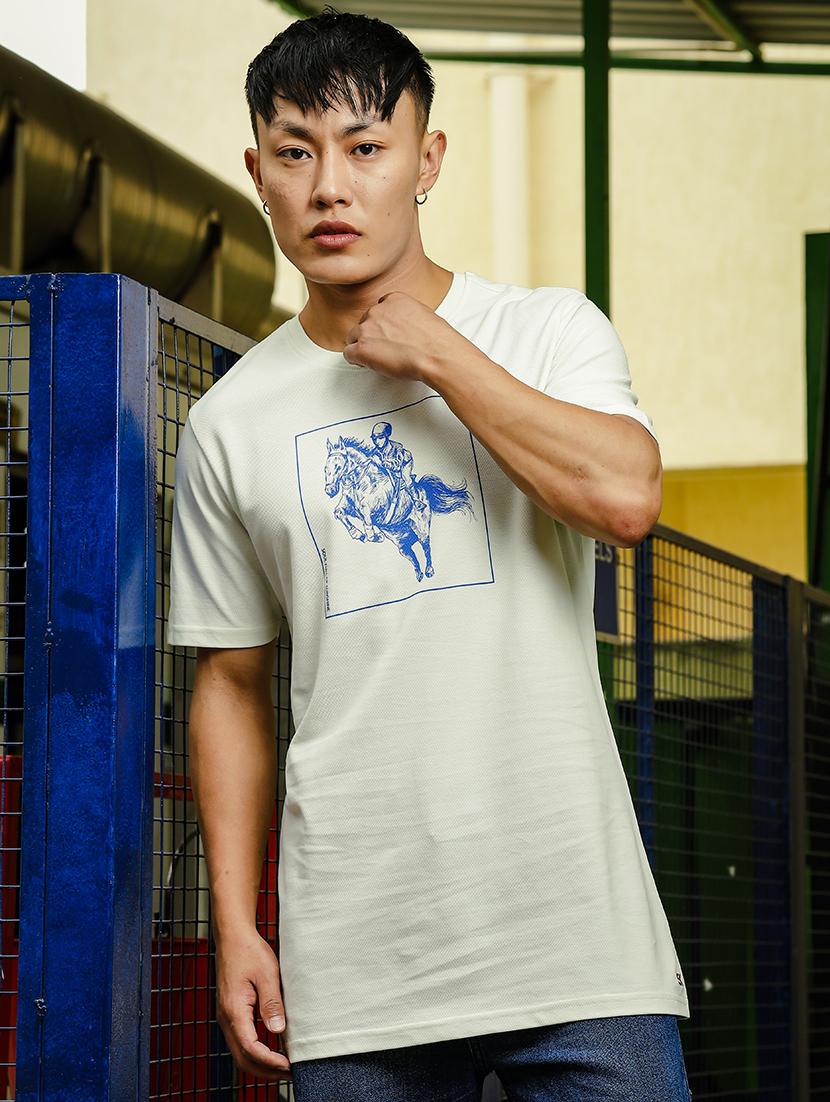 men front print round neck t-shirt - 21553878 - Zoom Image - 0