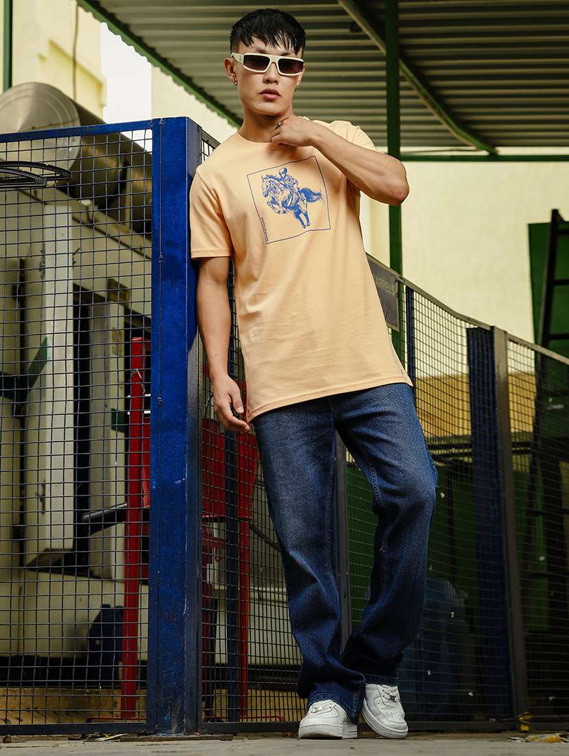 men front print round neck t-shirt - 21553879 -  Standard Image - 3