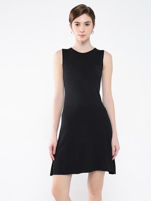 women solid sleeveless a-line dress - 21553929 - Standard Image - 0