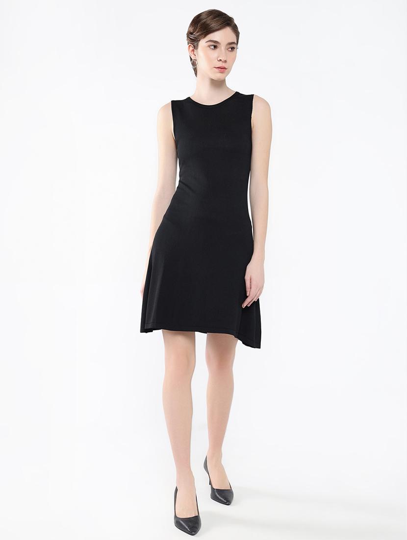 women solid sleeveless a-line dress - 21553929 - Standard Image - 5