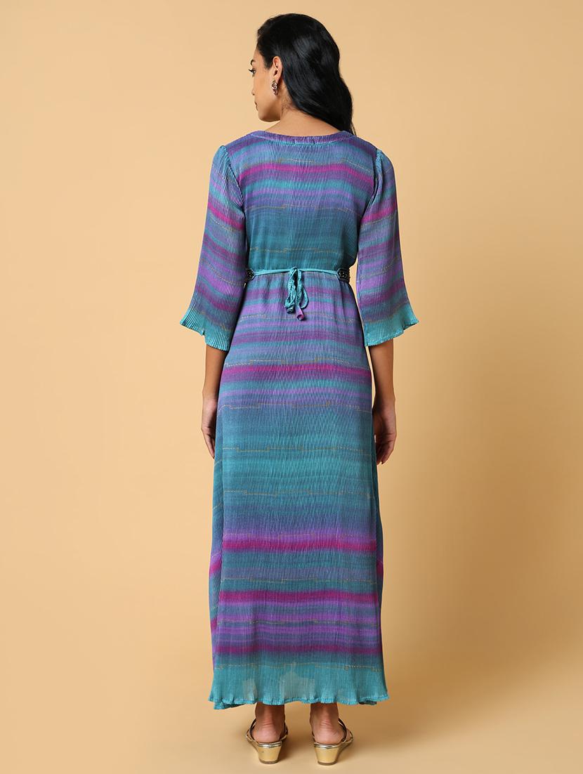 women embroidered round neck a-line dress - 21553932 - Standard Image - 3