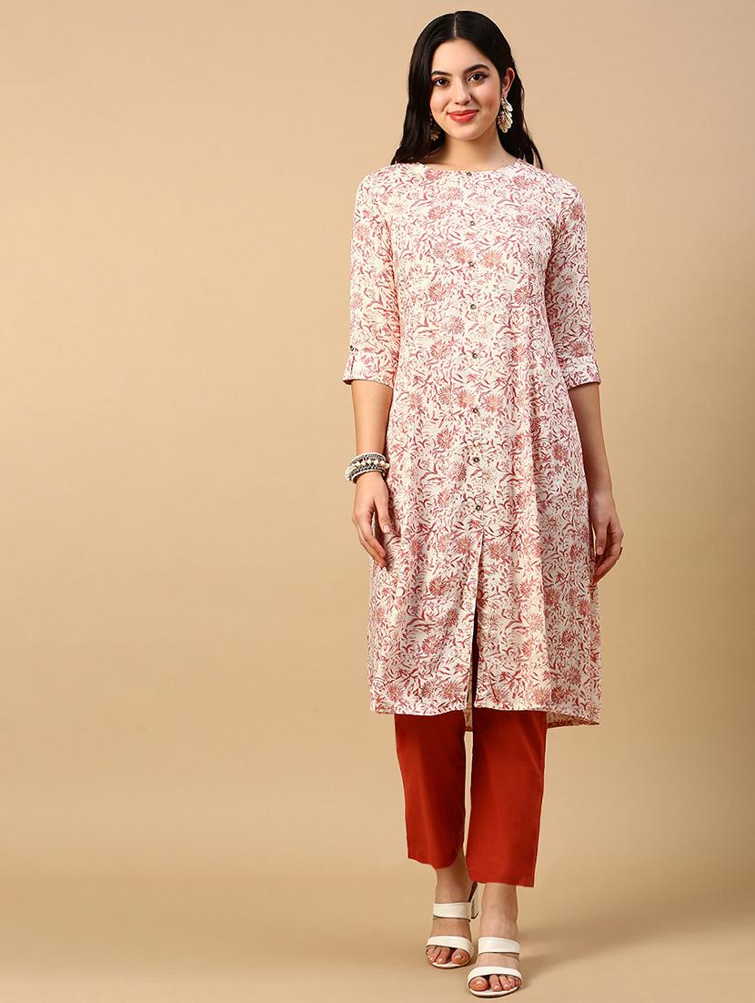 women printed round neck a-line kurta - 21553939 - Zoom Image - 0