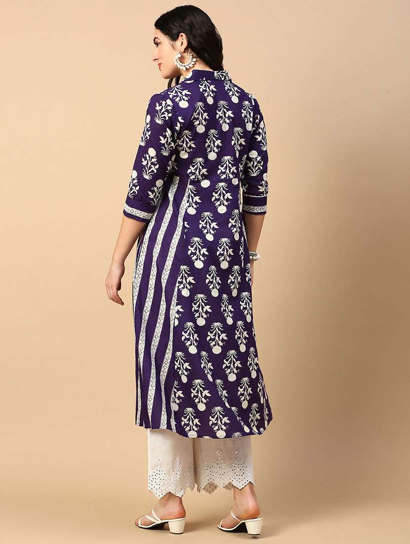 women printed collared a-line kurta - 21553941 -  Standard Image - 3