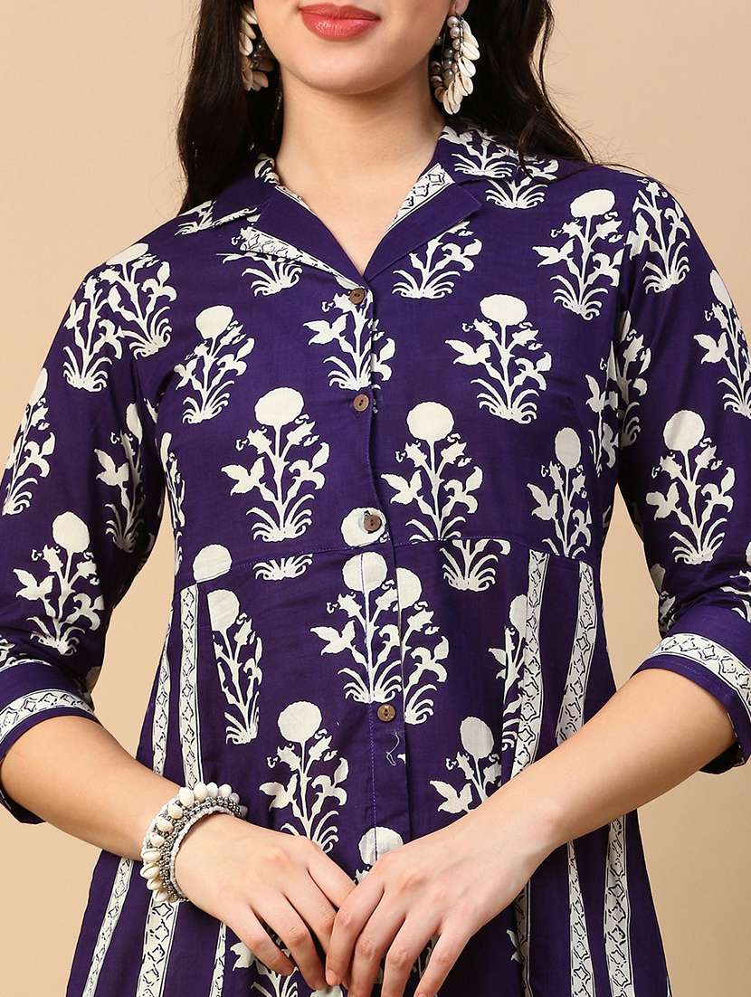women printed collared a-line kurta - 21553941 -  Standard Image - 5
