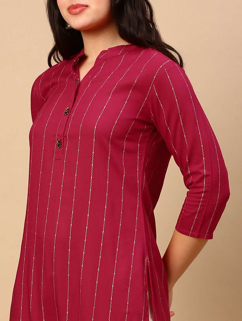women striped printed straight kurta - 21553953 -  Standard Image - 5