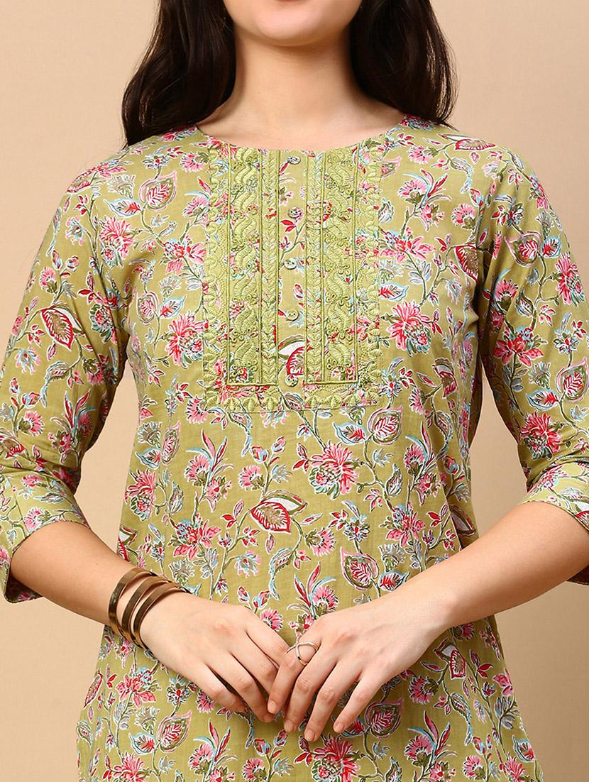 women printed embroidered detailed straight kurta - 21553961 - Standard Image - 5