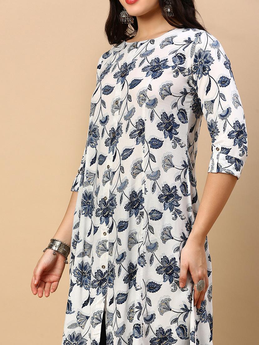 women printed round neck a-line kurta - 21553962 - Standard Image - 5