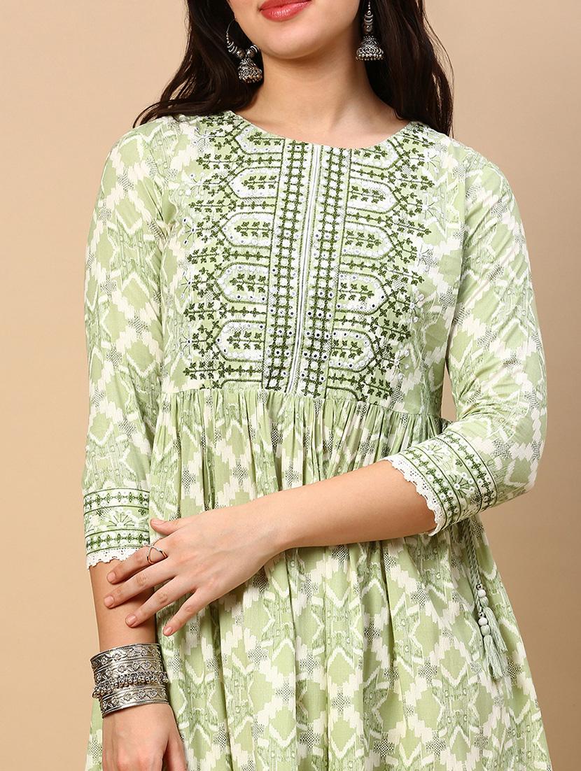 women printed round neck flared kurti - 21553965 - Standard Image - 5
