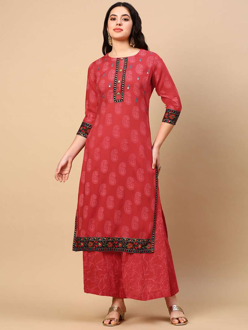 women paisley printed kurta palazzo set - 21553968 -  Zoom Image - 0