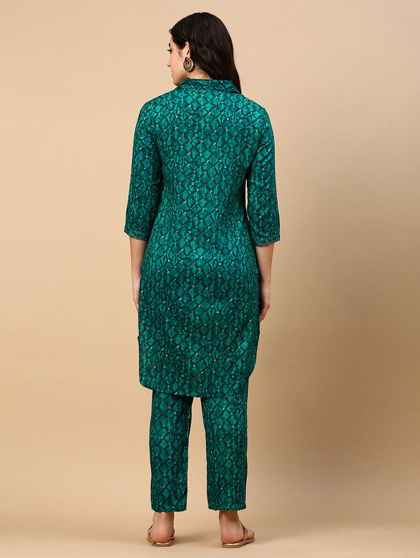 women green printed kurta pant set - 21553970 - Standard Image - 3