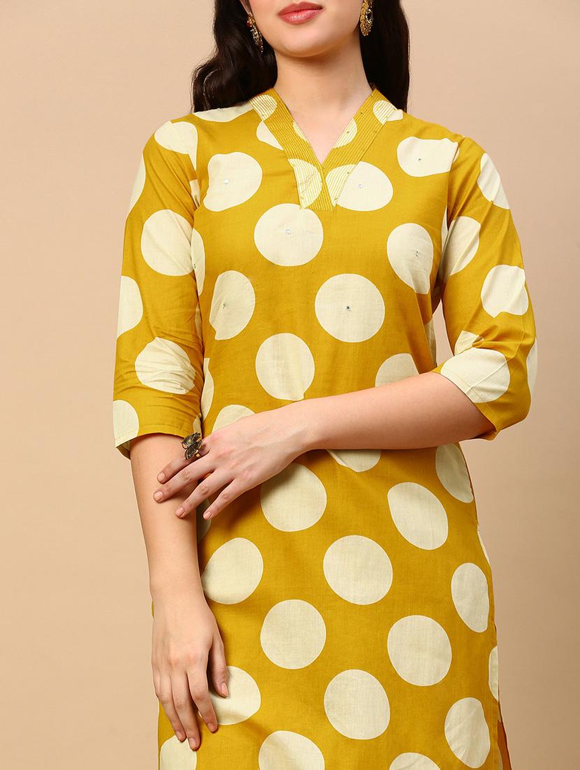 women polka dots printed kurta & pant set - 21553971 - Standard Image - 5