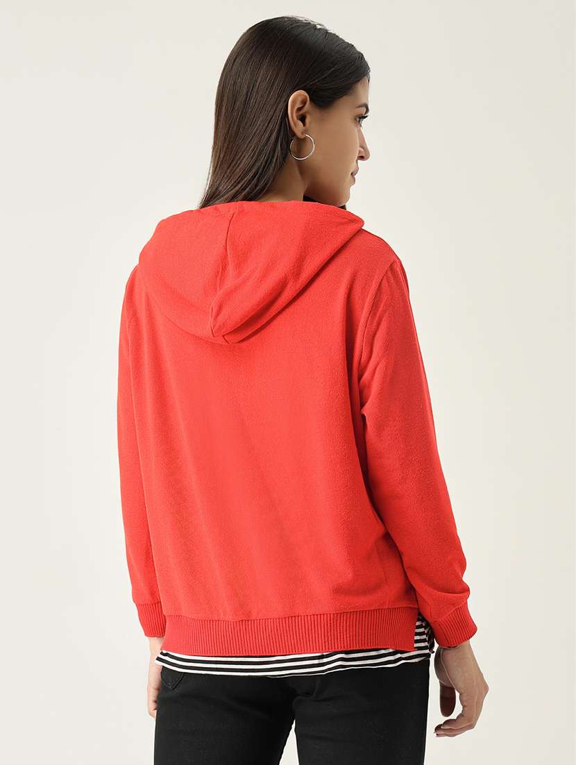 women solid hooded sweatshirt - 21553993 -  Standard Image - 3