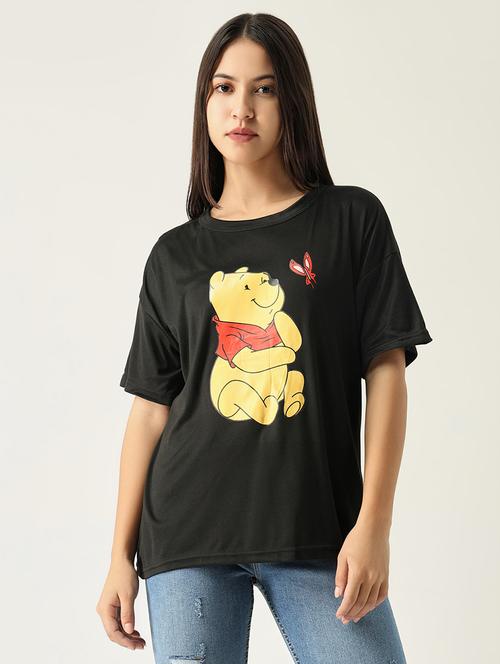 women front print round neck t-shirt - 21553994 - Standard Image - 0