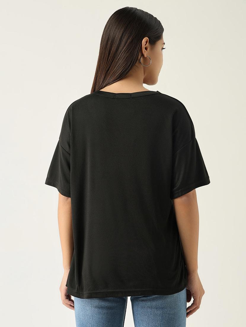 women front print round neck t-shirt - 21553994 - Standard Image - 3