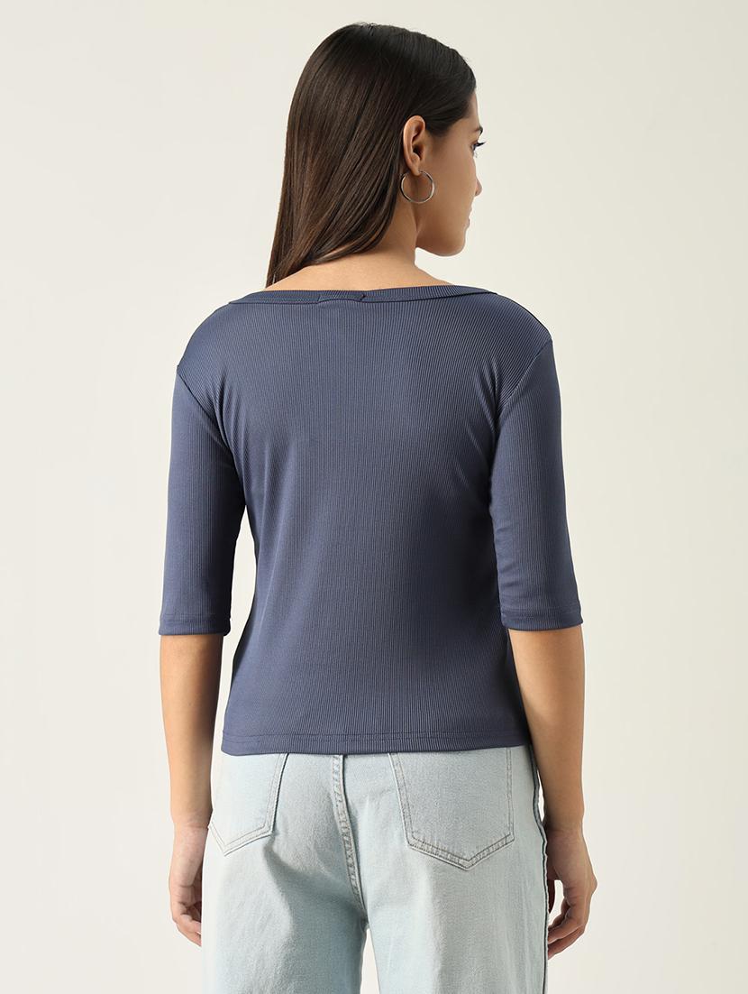 women chest printed round neck t-shirt - 21554007 - Standard Image - 3
