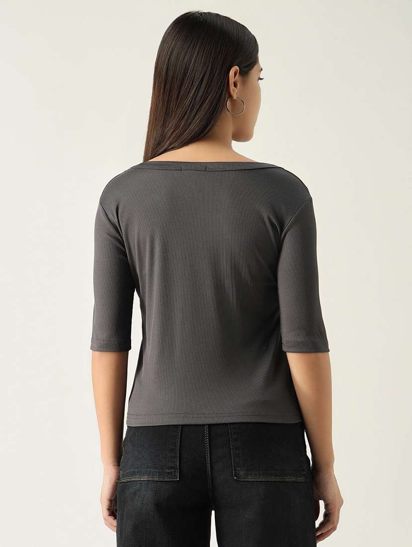 women chest printed round neck t-shirt - 21554008 -  Standard Image - 3