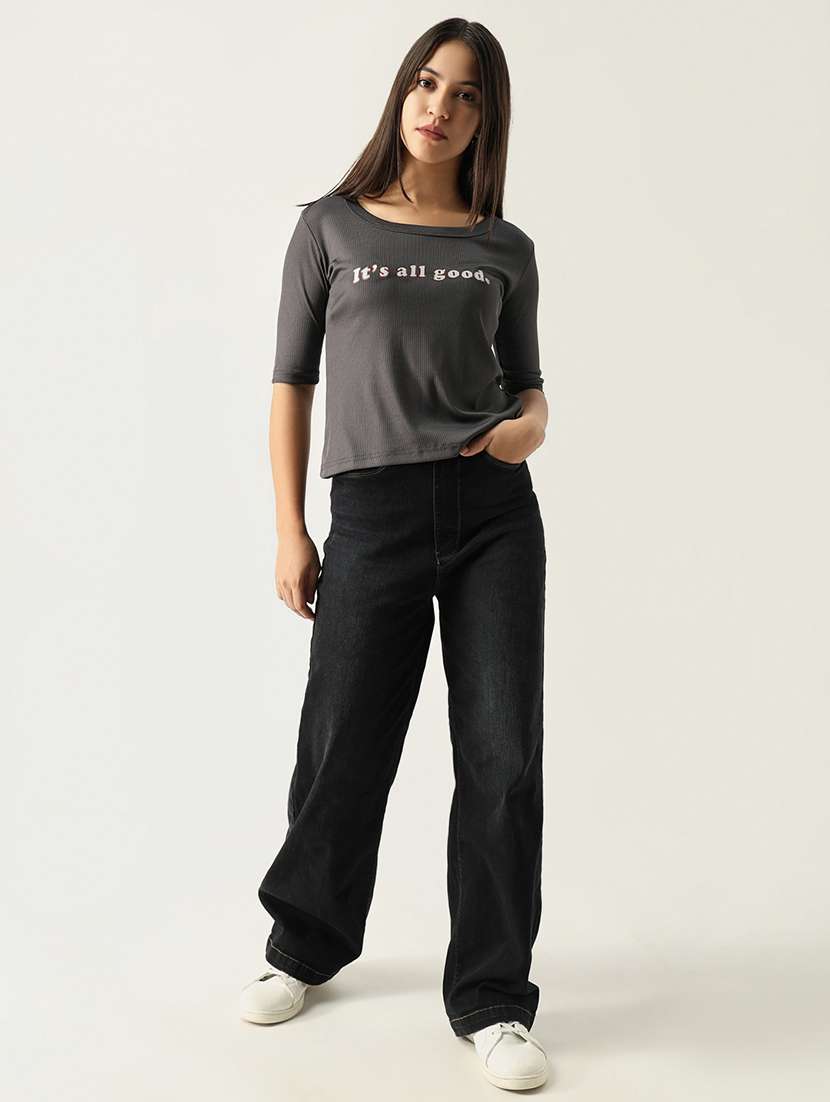 women chest printed round neck t-shirt - 21554008 -  Standard Image - 5