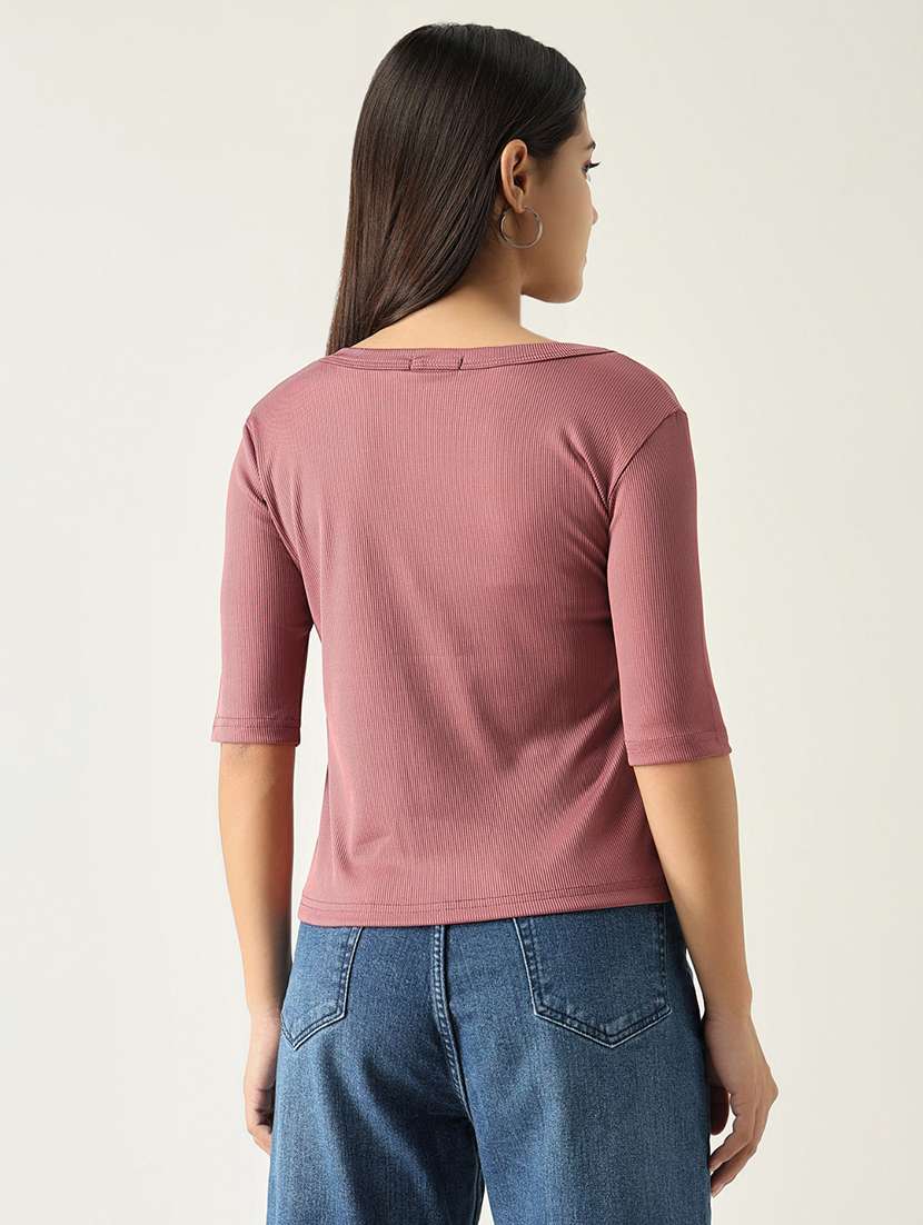 women chest printed round neck t-shirt - 21554009 -  Standard Image - 3