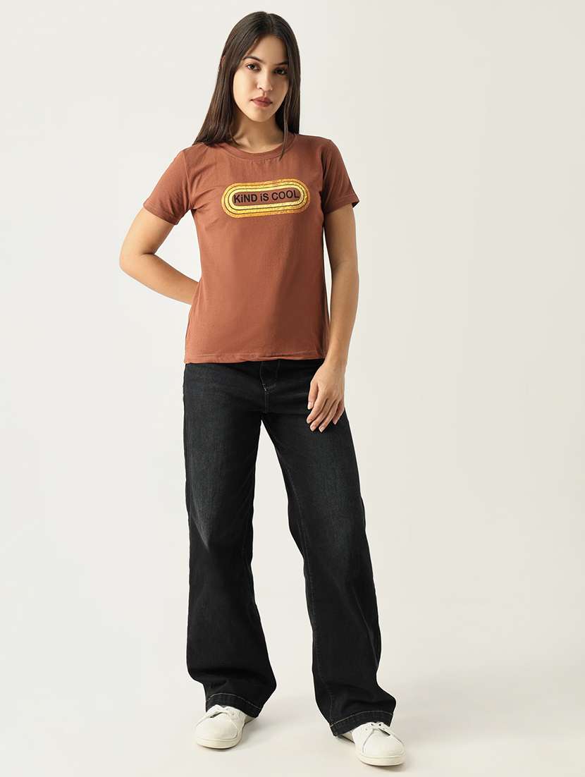 women chest printed round neck t-shirt - 21554011 -  Standard Image - 5