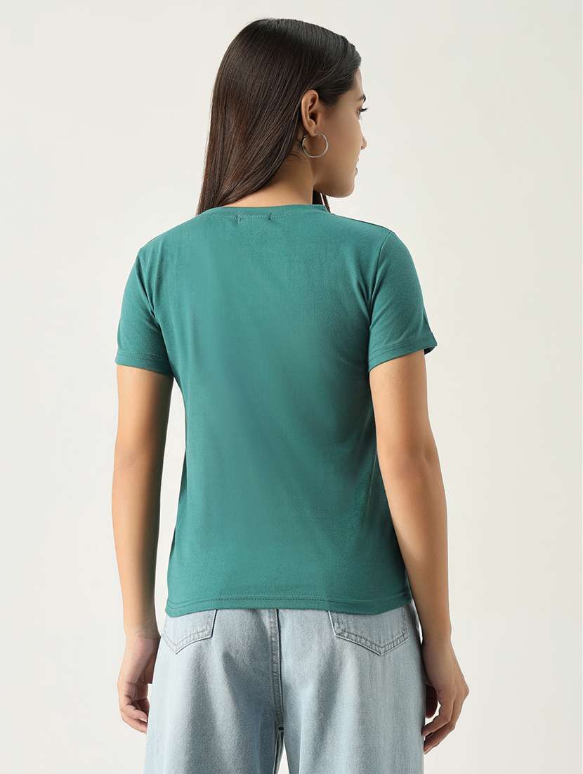 women chest printed round neck t-shirt - 21554012 -  Standard Image - 3